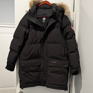 Men's Canada Goose Longford Heritage Black Parka with Fur Hood